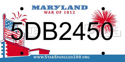 5DB2450 Maryland License Plate