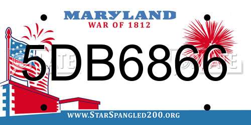 5DB6866 Maryland License Plate