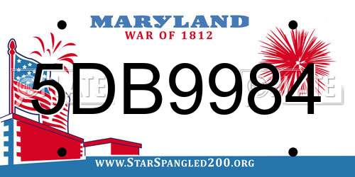5DB9984 Maryland License Plate