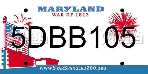 5DBB105 Maryland License Plate