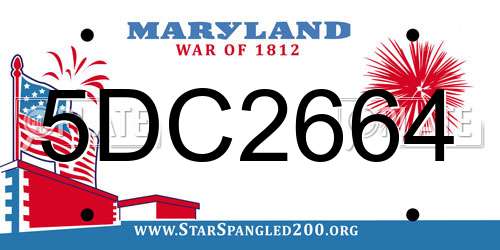 5DC2664 Maryland License Plate