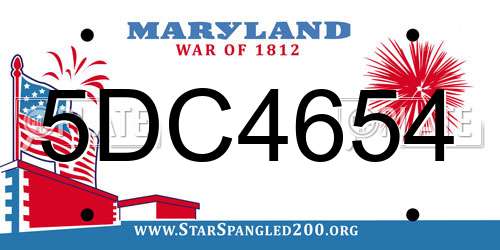 5DC4654 Maryland License Plate
