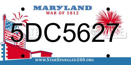 5DC5627 Maryland License Plate