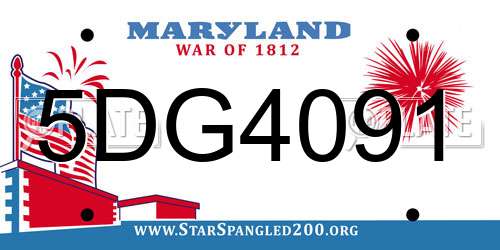 5DG4091 Maryland License Plate