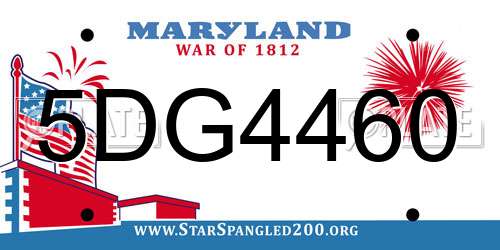 5DG4460 Maryland License Plate