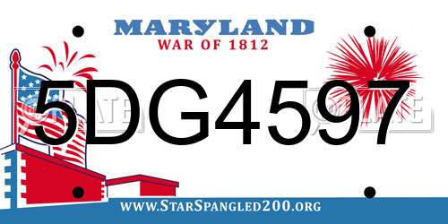 5DG4597 Maryland License Plate