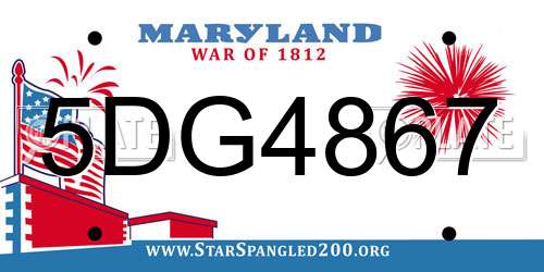 5DG4867 Maryland License Plate