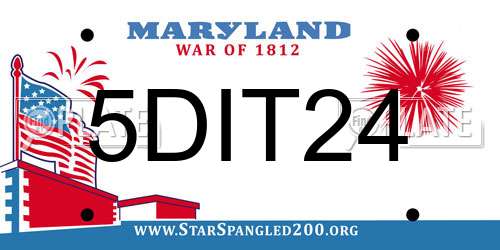 5DIT24 Maryland License Plate