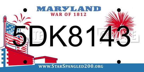 5DK8143 Maryland License Plate