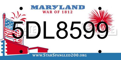 5DL8599 Maryland License Plate