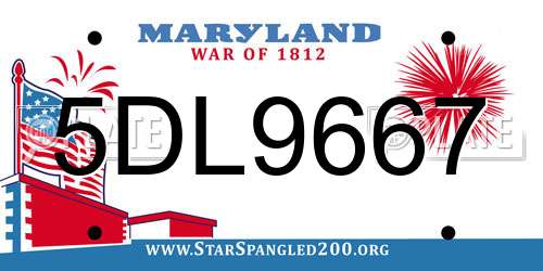 5DL9667 Maryland License Plate