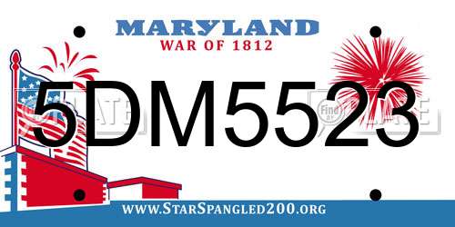 5DM5523 Maryland License Plate