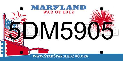 5DM5905 Maryland License Plate