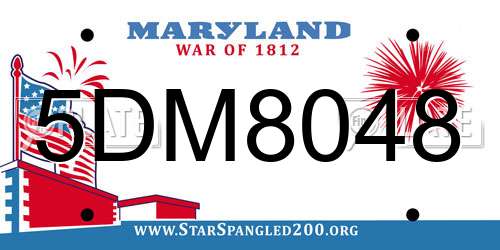 5DM8048 Maryland License Plate