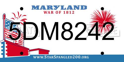 5DM8242 Maryland License Plate