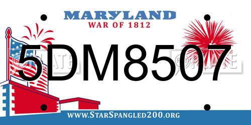 5DM8507 Maryland License Plate