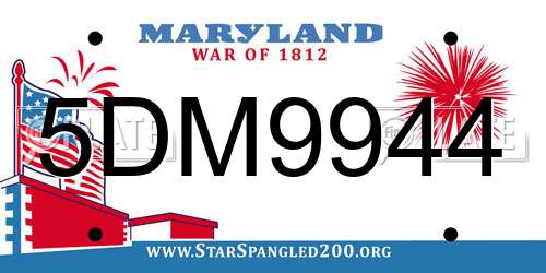 5DM9944 Maryland License Plate