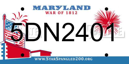5DN2401 Maryland License Plate