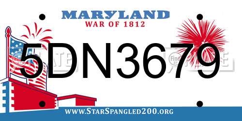 5DN3679 Maryland License Plate