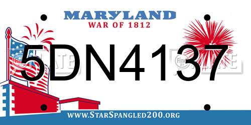 5DN4137 Maryland License Plate