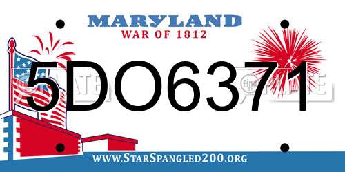 5DO6371 Maryland License Plate
