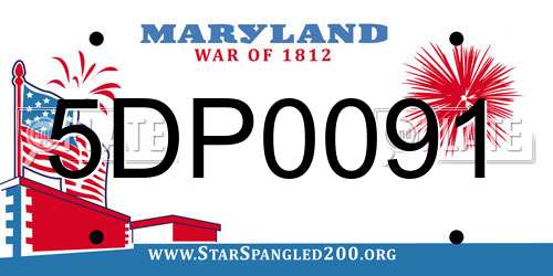 5DP0091 Maryland License Plate