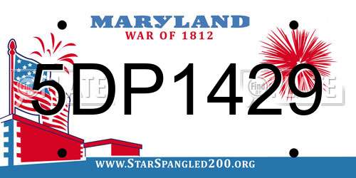 5DP1429 Maryland License Plate