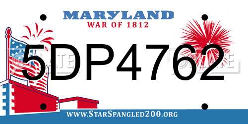 5DP4762 Maryland License Plate