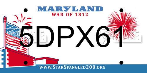 5DPX61 Maryland License Plate