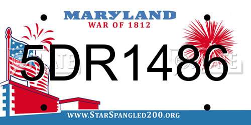 5DR1486 Maryland License Plate