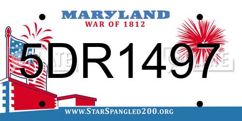 5DR1497 Maryland License Plate