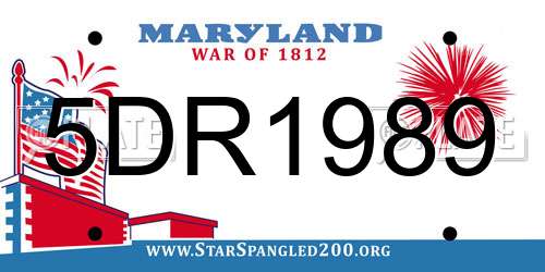 5DR1989 Maryland License Plate