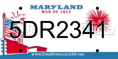 5DR2341 Maryland License Plate