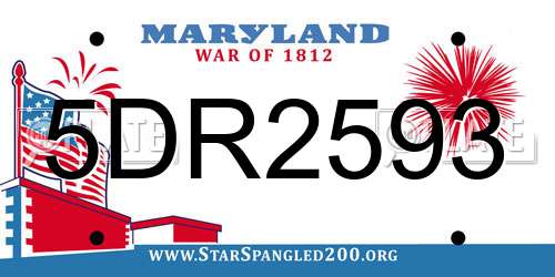 5DR2593 Maryland License Plate