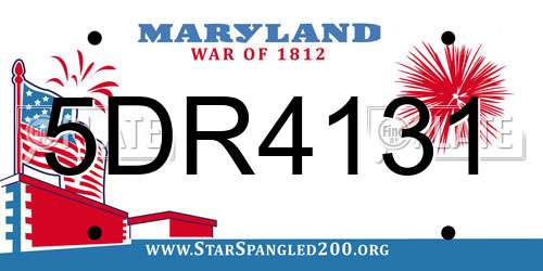 5DR4131 Maryland License Plate