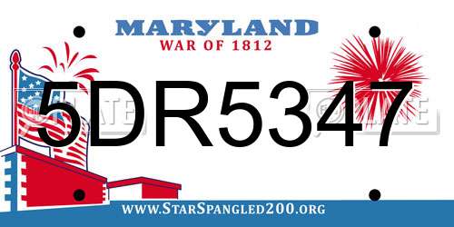 5DR5347 Maryland License Plate