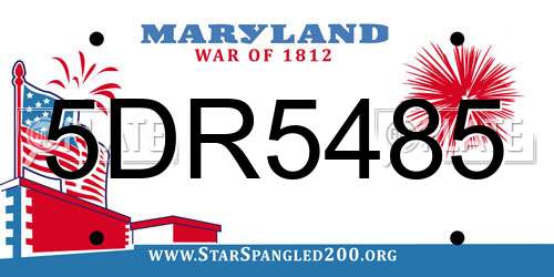 5DR5485 Maryland License Plate