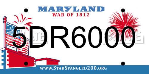 5DR6000 Maryland License Plate