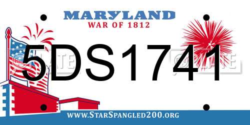 5DS1741 Maryland License Plate