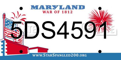 5DS4591 Maryland License Plate