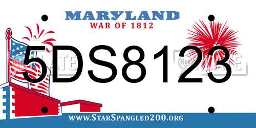 5DS8123 Maryland License Plate