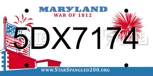 5DX7174 Maryland License Plate