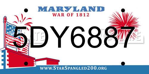 5DY6887 Maryland License Plate