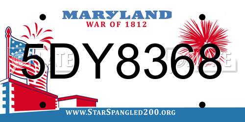 5DY8368 Maryland License Plate