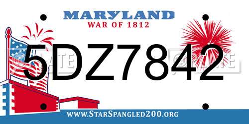 5DZ7842 Maryland License Plate
