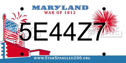 5E44Z7 Maryland License Plate