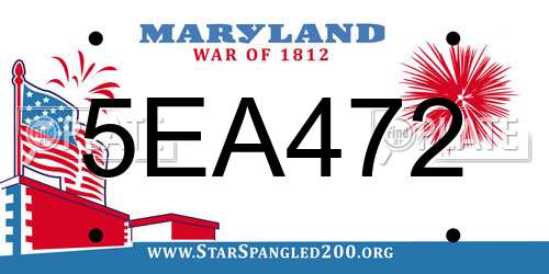 5EA472 Maryland License Plate