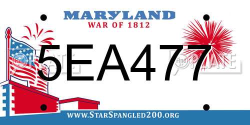 5EA477 Maryland License Plate