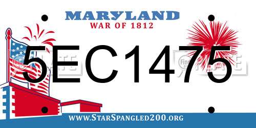 5EC1475 Maryland License Plate