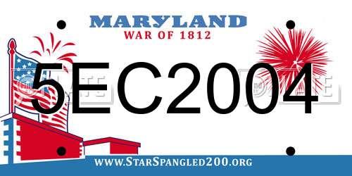 5EC2004 Maryland License Plate